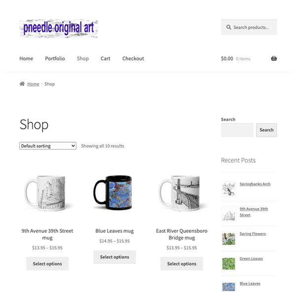 pneedle original art - website screenshot