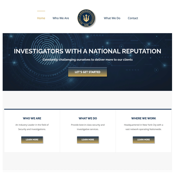 SJR Security & Investigative COnsultants - website screenshot